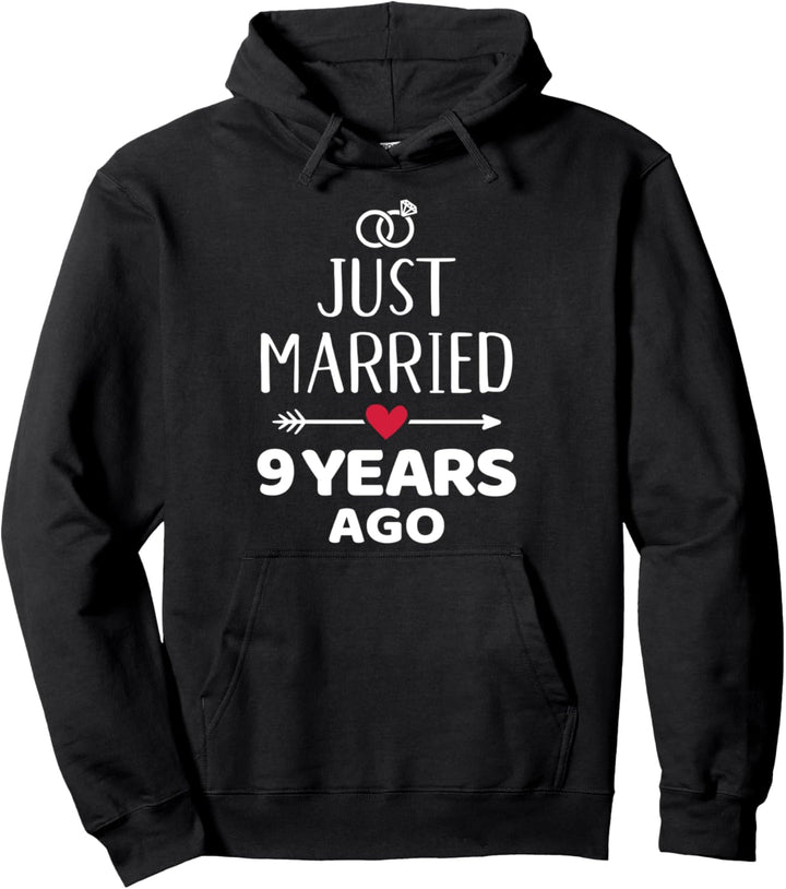 Just married 9. Hochzeitstag Pullover Hoodie