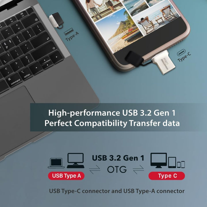 GIGASTONE 128GB Nano Luxus Dual-Laufwerk (2 Stück) Z50 USB 3.2 Gen 1, 2-in-1 Type-A & Type-C, 100MB/