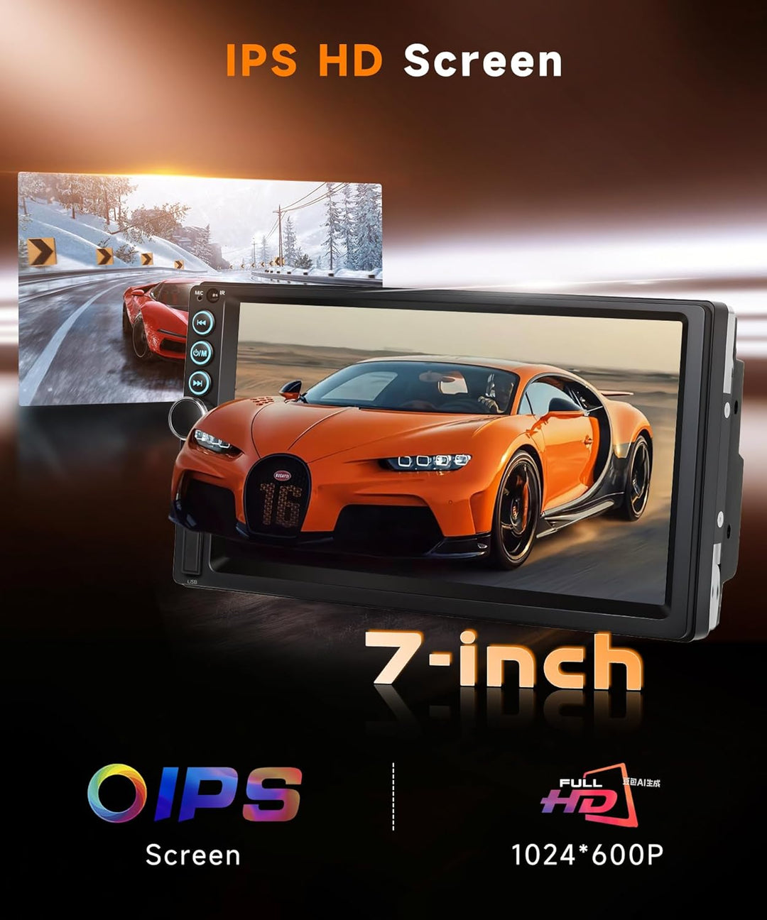 8 Kern 4G+64G Android 15 Autoradio 2 Din mit Drahtlos Carplay Android Auto, 7 Zoll Touchscreen Auto