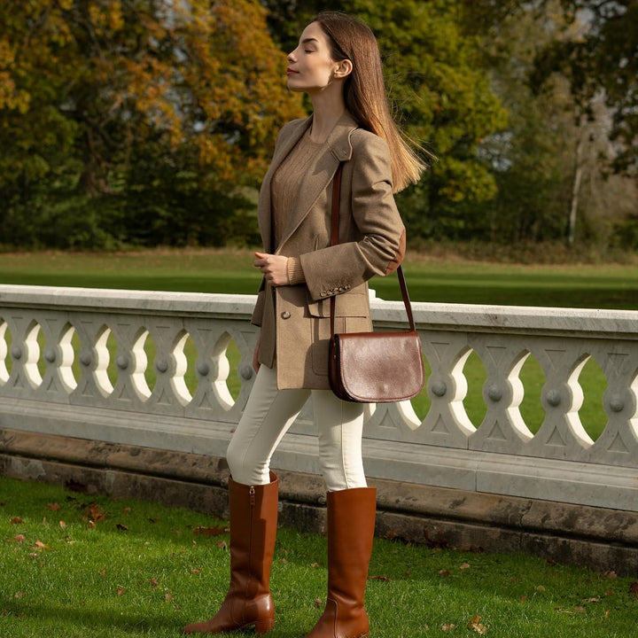 Time Resistance Leder Umhängetasche Damen - Messenger Bags - Arbeitstasche Damen - Schultertasche -