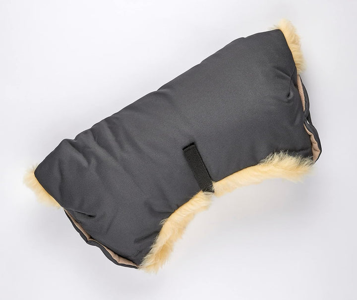 Naturasan Lammfell Handwärmer, warmer Kinderwagen Handmuff mit Lammfell Innenfutter, Muff, Kiwa, Bug