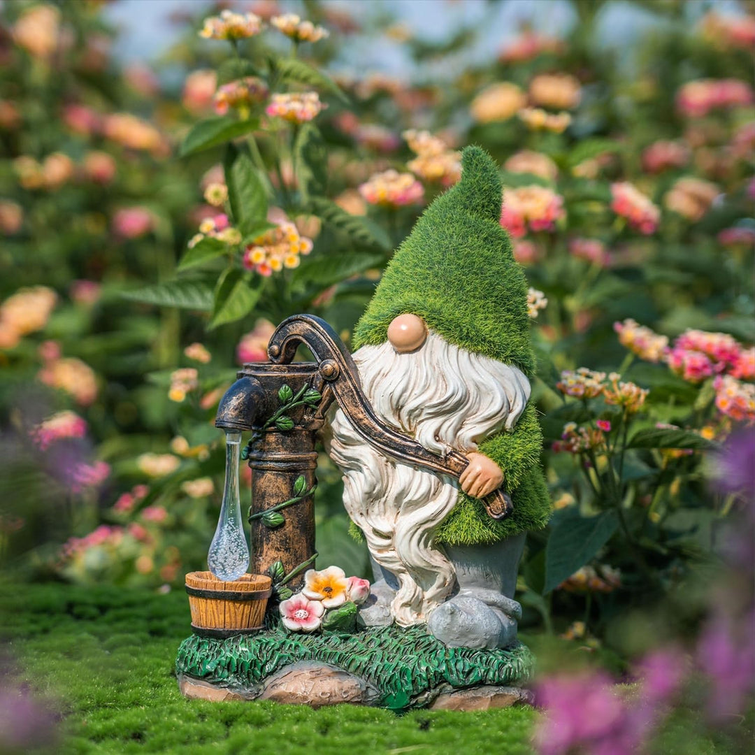 TERESA'S COLLECTIONS 21cm Gartendeko für Draussen,Gartenzwerg lustig Wetterfest Figur,Gartenzwerge f