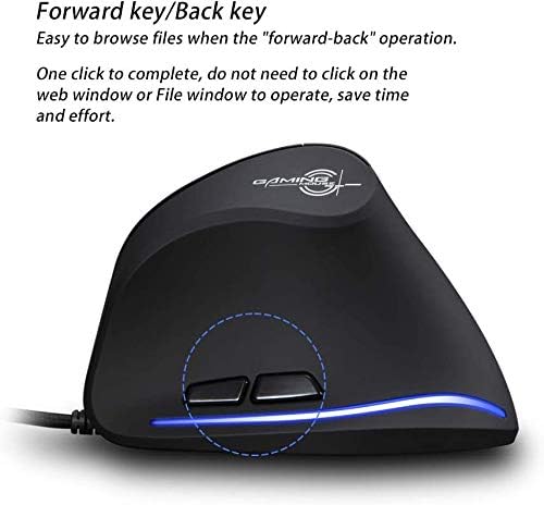 zelotes Ergonomische Maus,3200 DPI,6 Tasten,Vorbeugung Gegen Mausarm,USB Optische Vertikale Maus mit