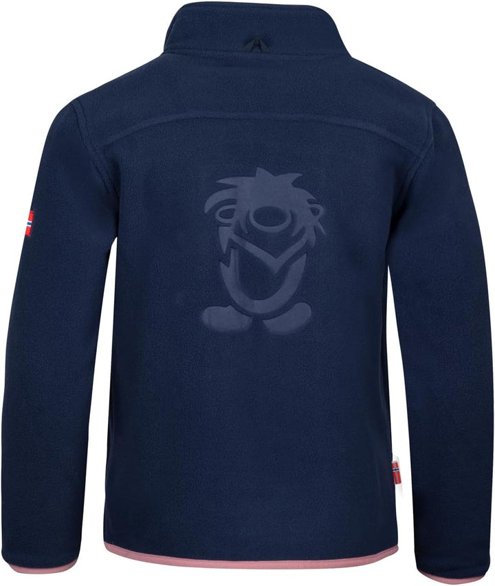 Trollkids Mädchen Oppdal XT Fleece Jacke, 164 Marineblau/Violett