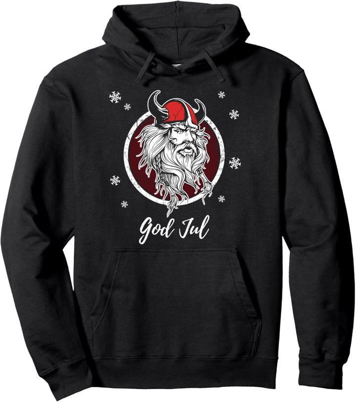 Super Wikinger Weihnachts-Geschenk God Jul Weihnachten LARP Pullover Hoodie