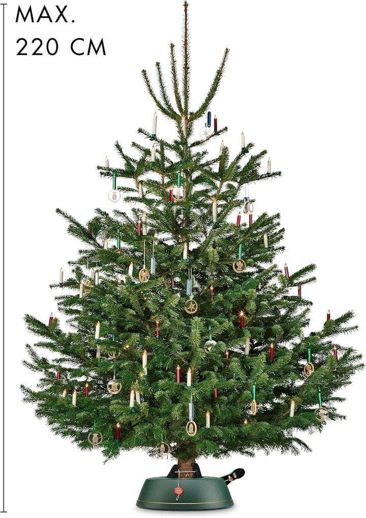 KRINNER Weihnachtsbaum Christbaumständer Comfort S Grün 34cm inkl. Fusspedal- und Einseiltechnik für