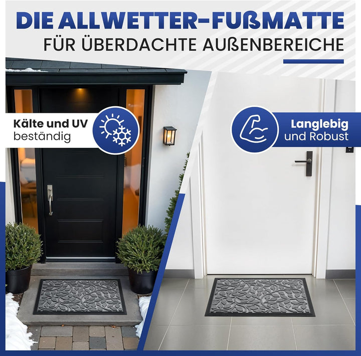 Bodenständig® Fussmatte aussen und innen [robust] - Saubere Schuhe Dank geriffelter Oberseite - Perf