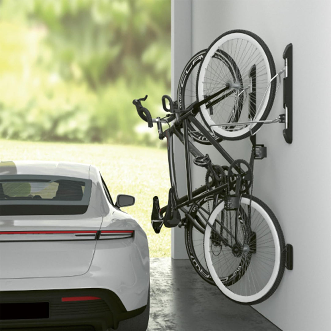 Maclean MC-471 Vertikaler, schwenkbarer und klappbarer Fahrradhalter für die Wand, 5-stufige Höhenve