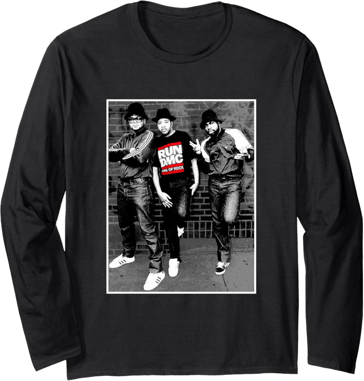 RUN DMC Black and White Brick Langarmshirt