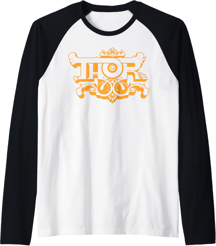 Marvel Thor Retro Bubble Text Logo Raglan