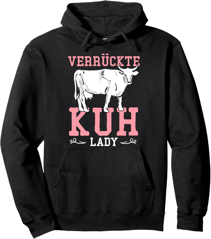 Landwirtschaft Geschenk für verrückte Kuh Lady Damen Kühe Pullover Hoodie