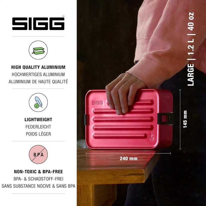 SIGG - Alu Lunchbox Plus - Brotdose Mit Unterteilung - Preisgekrönt - Spülmaschinenfest &amp; Mikrowelle