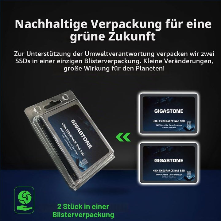 Gigastone NAS SSD 2TB Enterprise SSD Festplatte (4er-Pack) TLC Hohe Dauerhaltbarkeit Server SSD für