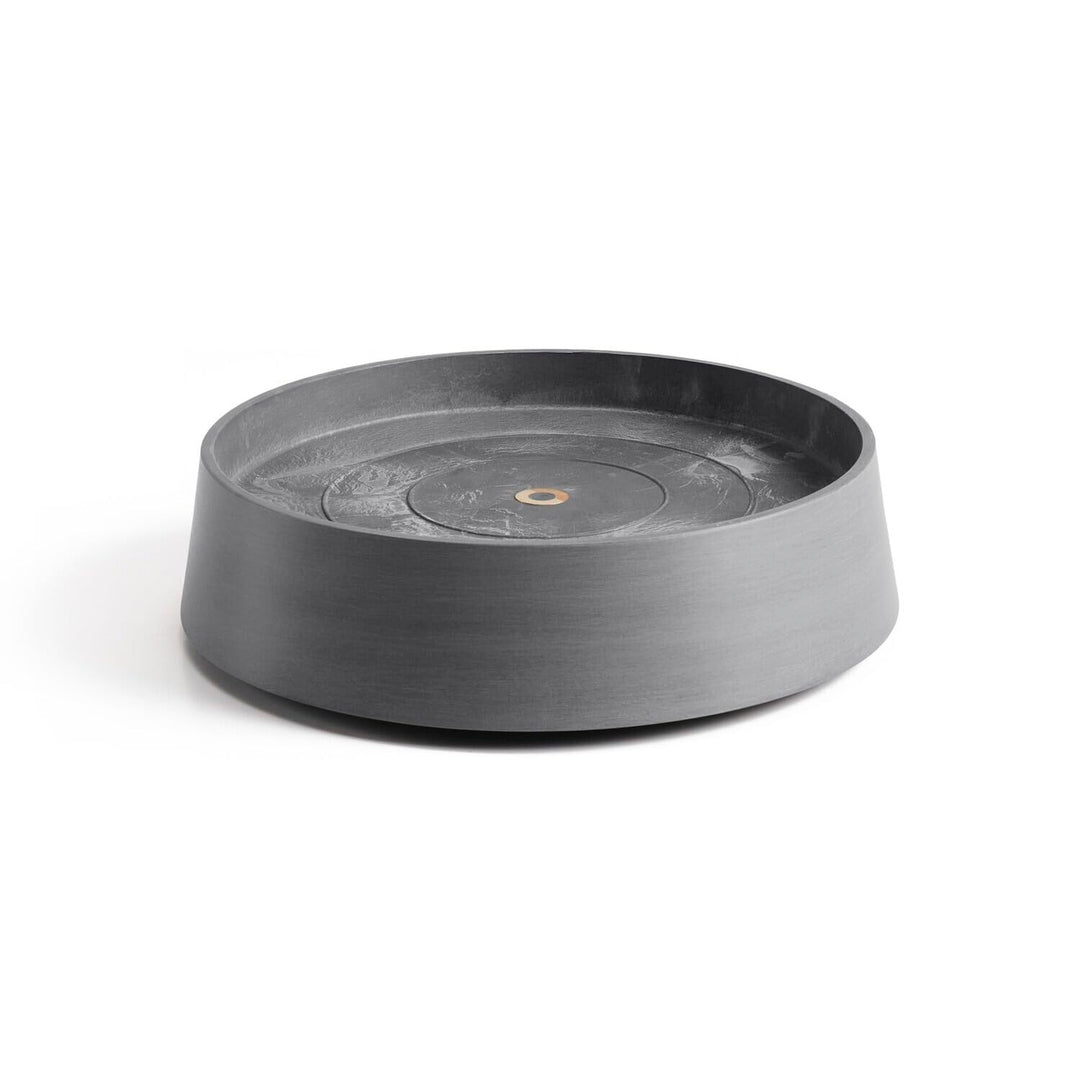 Ecopots Untersetzer rollbar für Blumentopf Oslo 35 grau rund - Durchmesser innen 28 cm/aussen 32 cm