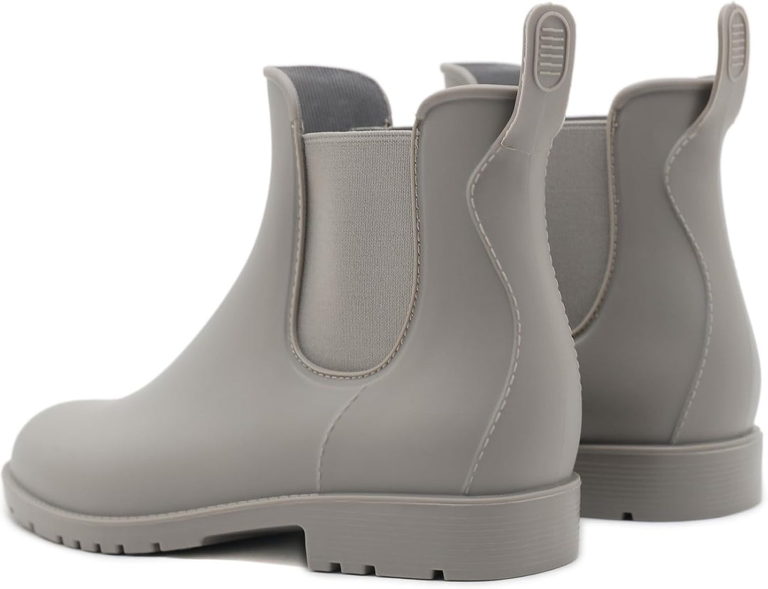 Unisex-Erwachsene Gummistiefel Wasserdicht mit Blockabsatz, Gr.35-43 41 EU 23 Grau, 41 EU 23 Grau