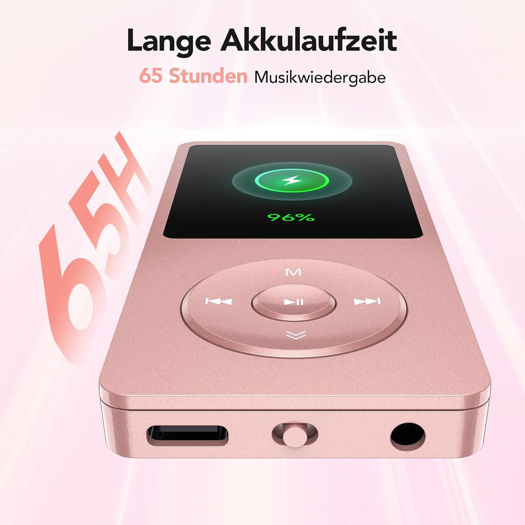 AGPTEK 64 GB Klassischer MP3 Player, 70 Stunden Akkulaufzeit tragbare HiFi Musik Player mit Kopfhöre