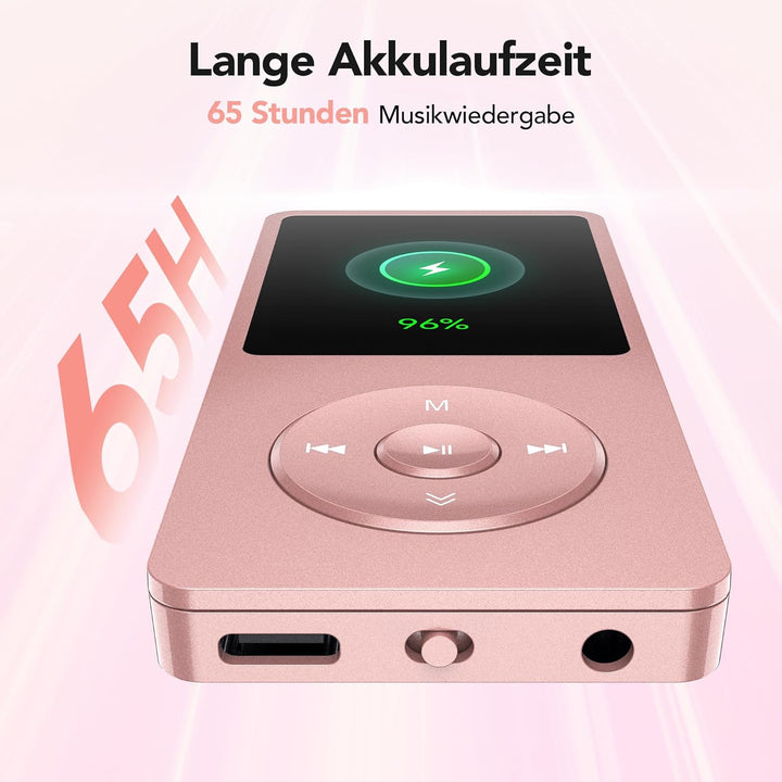 AGPTEK 64 GB Klassischer MP3 Player, 70 Stunden Akkulaufzeit tragbare HiFi Musik Player mit Kopfhöre