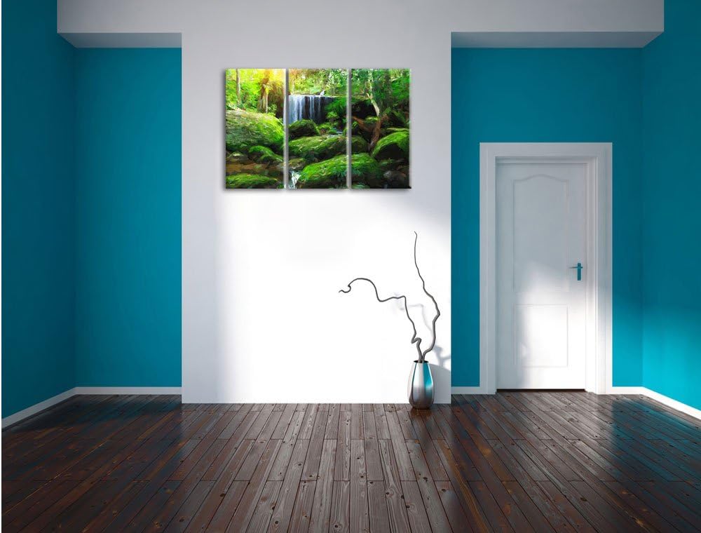 Pixxprint Regenwald in Thailand als Leinwandbild/Grösse: 3Teilig / Wandbild/Kunstdruck/fertig bespan