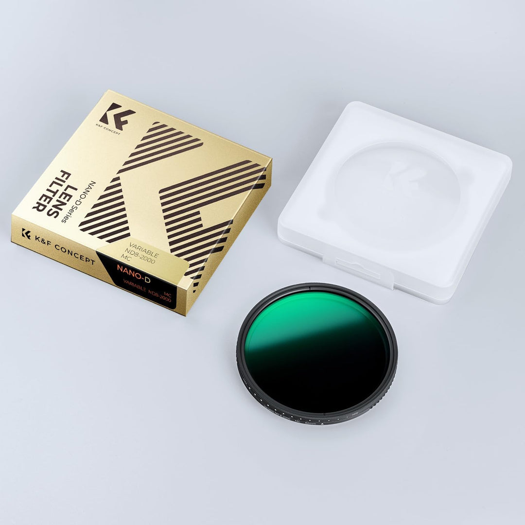 K&F Concept Nano-D Serie 46mm ND Filter ND8-2000 Variabler Graufilter (3-11 Blendenstufen), 46mm