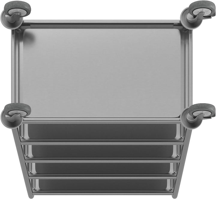 eurokraft Basic | Edelstahl-Servierwagen | 5 Etagen, LxBxH 705 x 405 x 1300 mm
