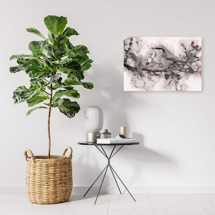 Feeby Wandbild Vogel Druckbild Leinwandbild Aquarell Beige 70x50 cm M14233 70x50 cm, M14233 70x50 cm