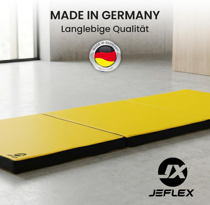 Jeflex - klappbare Weichbodenmatte &amp; Turnmatte 180 x 60 x 6 cm MADE IN GERMANY/Gymnastikmatte tragba
