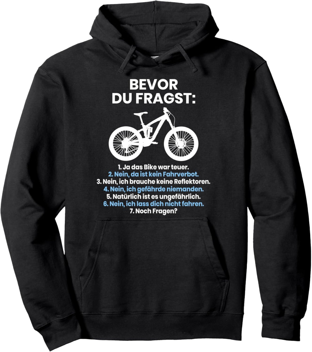 Bevor Du Fragst MTB Lustiges Fahrrad Mountainbike Pullover Hoodie