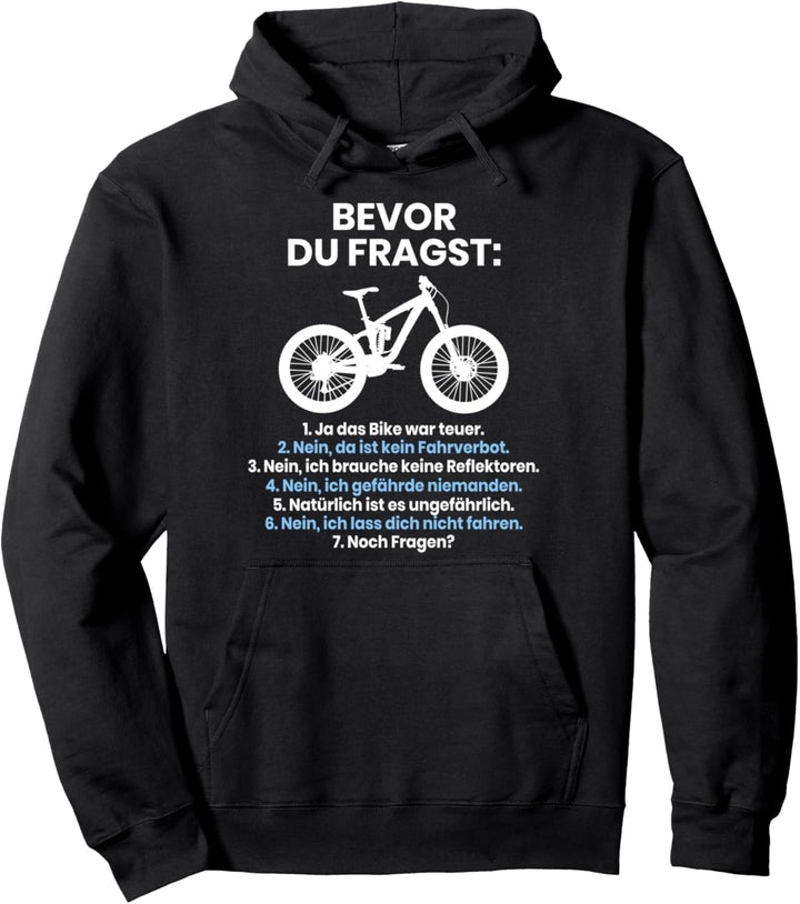 Bevor Du Fragst MTB Lustiges Fahrrad Mountainbike Pullover Hoodie