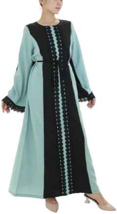 Djellaba für Damen 36 Grün und Schwarz, 36 Grün und Schwarz