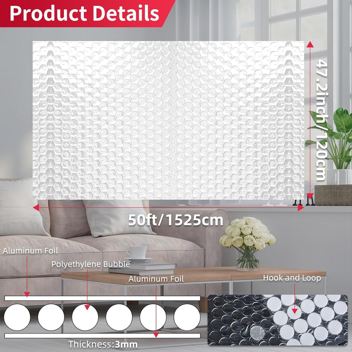3mm reflektierendes einlagiges Blasen-Isolierung, 121,9cm × 15,24m doppelseitiges Aluminiumfolien-Is