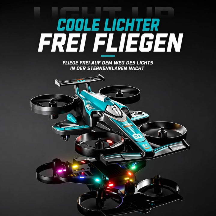 HT45 Mini 2-in-1 RC Drohne für Kinder – Flug- &amp; Bodenmodus, 360° Flip, Höhenhaltung, 3 Geschwindigke