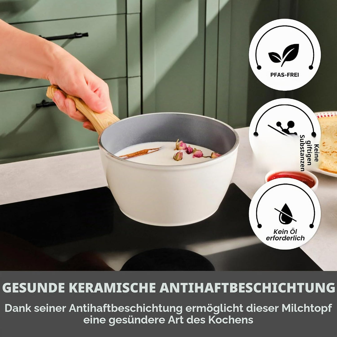 Karaca Swiss Crystal Induktions-Kochtopf, 18 cm, cremig Saucepan 18cm Cremefarben, Saucepan 18cm Cre