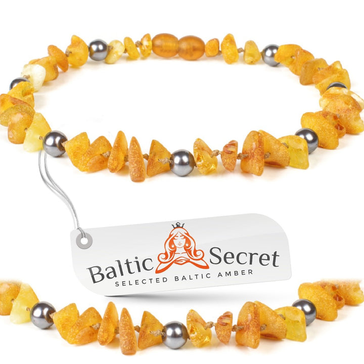 Baltic Secret Bernsteinkette Hund, Bernsteinhalsband Hunde mit Perlen, Zeckenschutz Katze, Flohhalsb