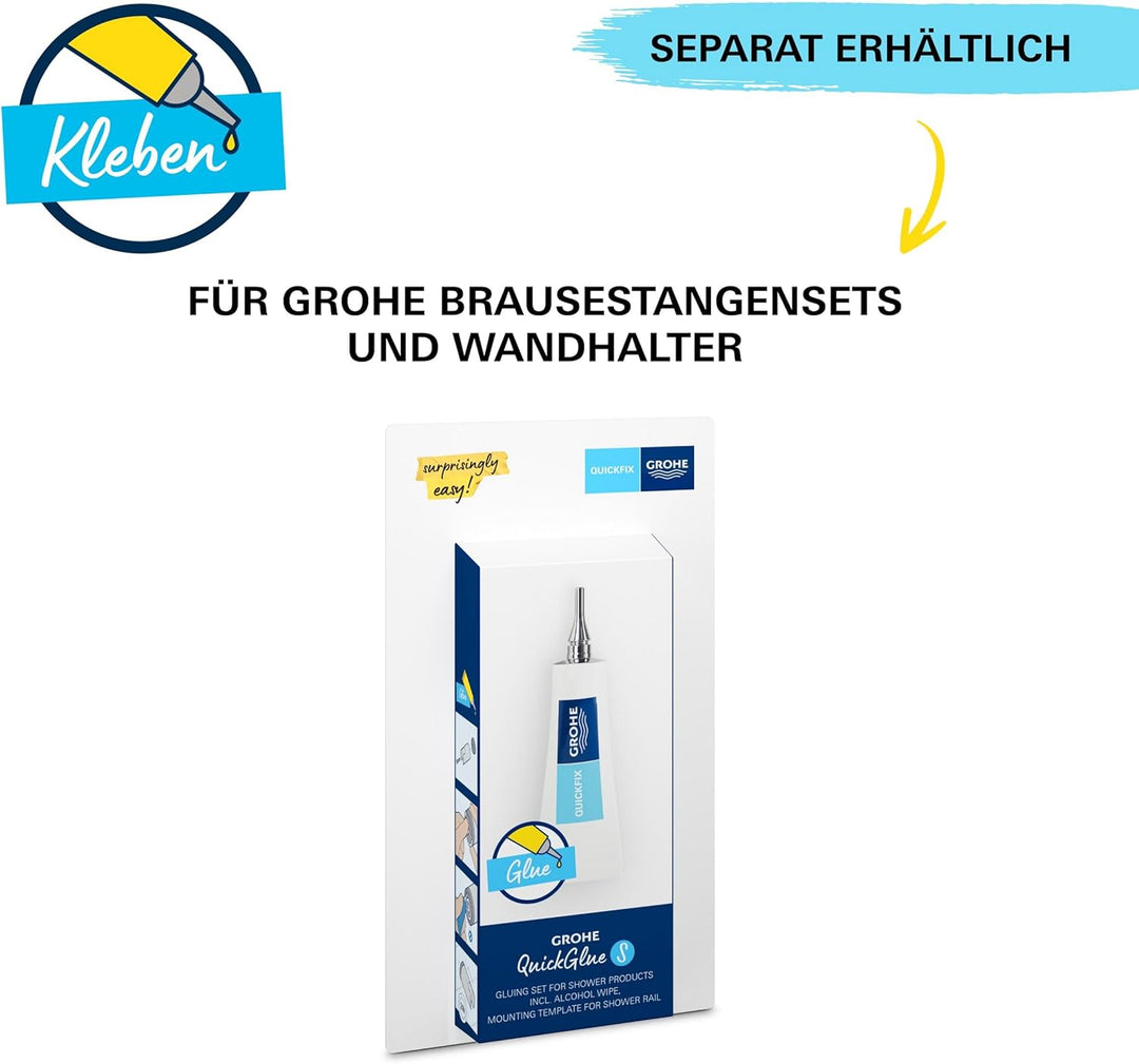 Grohe Vitalio 110 Wandhalterset wassersparend-8l pro Min (3 Strahlarten, Standardanschluss, mit 175c