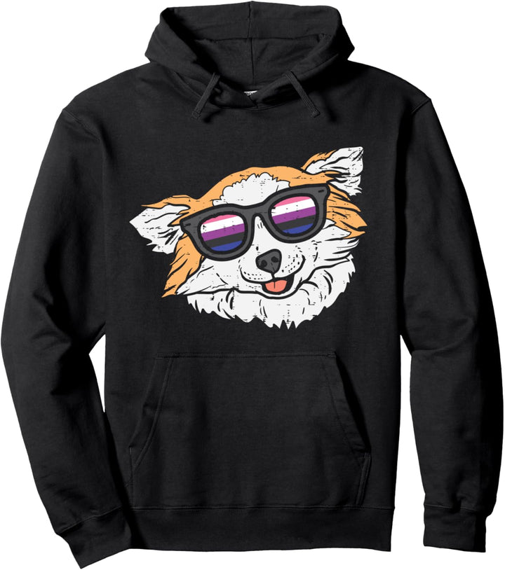 Chihuahua Chiwawa Dog LGBTQ Genderfluid Flag Non-Binary Pullover Hoodie