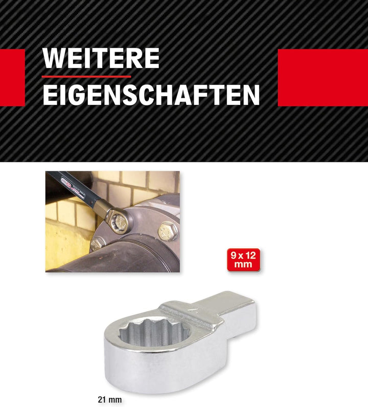 KS Tools Einsteck Ringschlüssel 9 x 12 mm 516.2321 I Verchromter Schraubenschlüssel, 12 Kant Profil