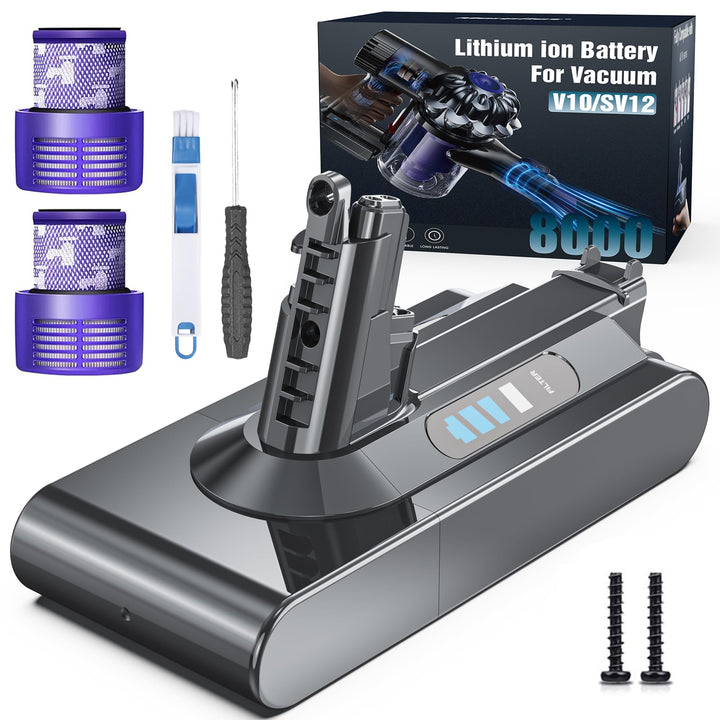 Morpilot 8000mAh Akku für Dyson V10 SV12, Ersatzakku für Absolute Animal Motorhead Fluffy Extra Cycl