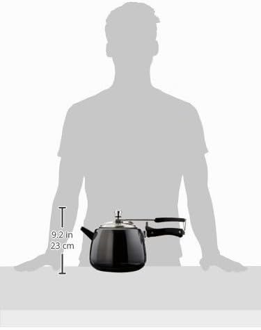HAWKINS CB40 Harteloxiert Schnellkochtopf, Aluminium, 4 liters, Contura Schwarz 4-Liter, 4-Liter