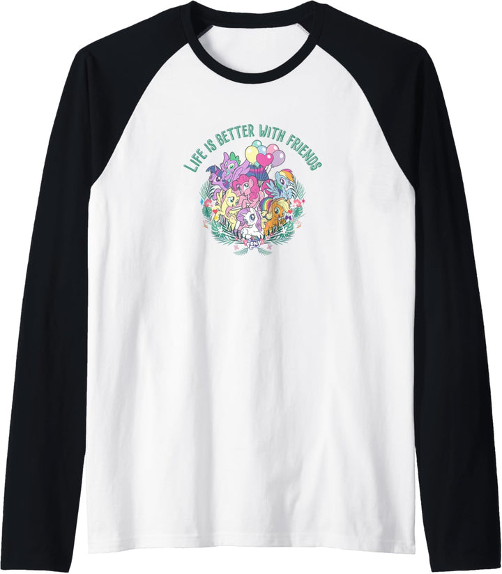My Little Pony Group Shot Flowers &amp; Balloons Better Friends Raglan