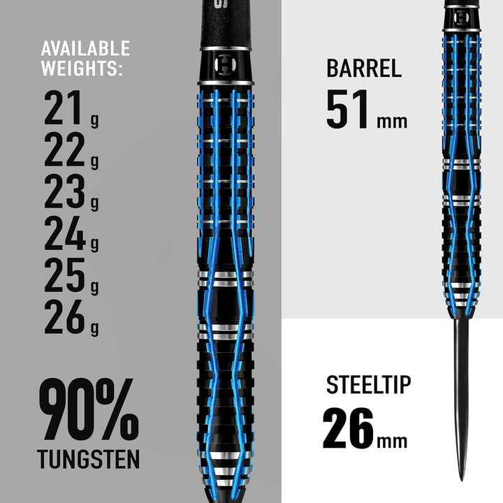Harrows Ice Recut 90% Tungsten Steel Tip Darts 25.0 Gramm, 25.0 Gramm