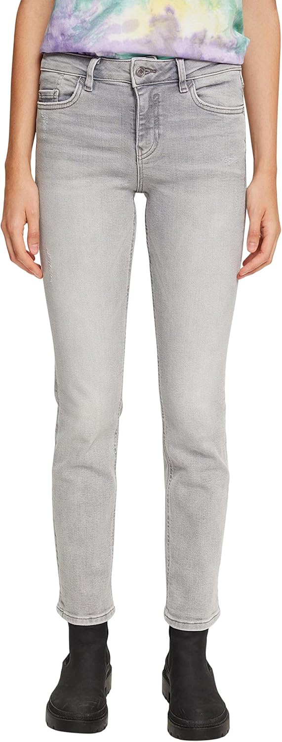 ESPRIT Damen Jeans 26W / 32L 922/Grey Medium Wash, 26W / 32L 922/Grey Medium Wash