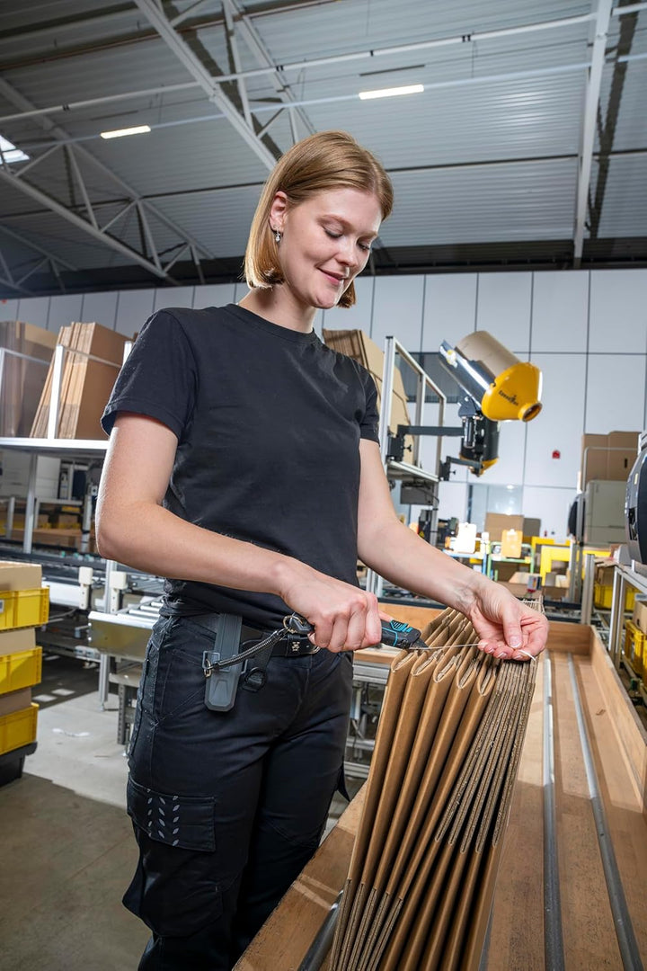 wolfcraft Trapezklingen-Messer-Set PRO SAFETY mit Köcher - 8669060 - Praktisches Set aus Sicherheits