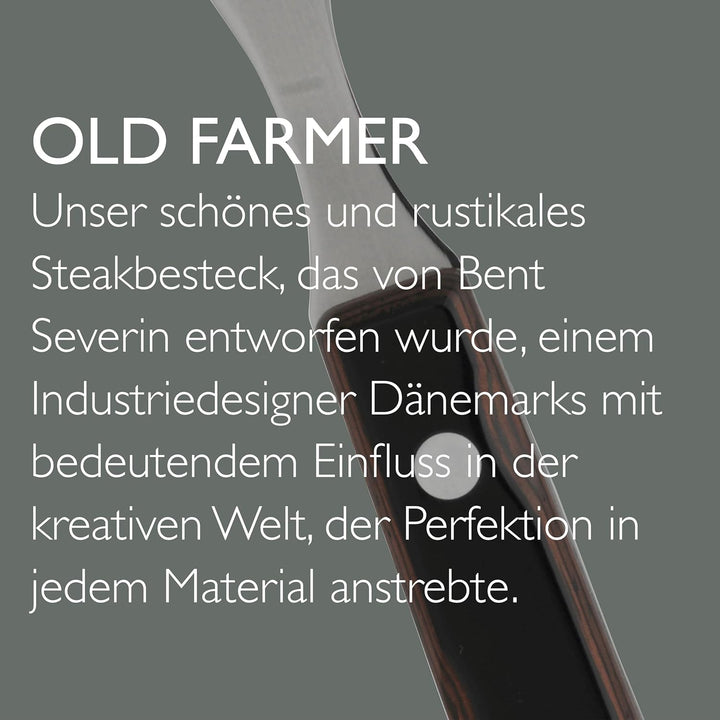 Gense Old Farmer Classic Steak Besteck 8 Teilen Holz/Stahl, Holz/Stahl