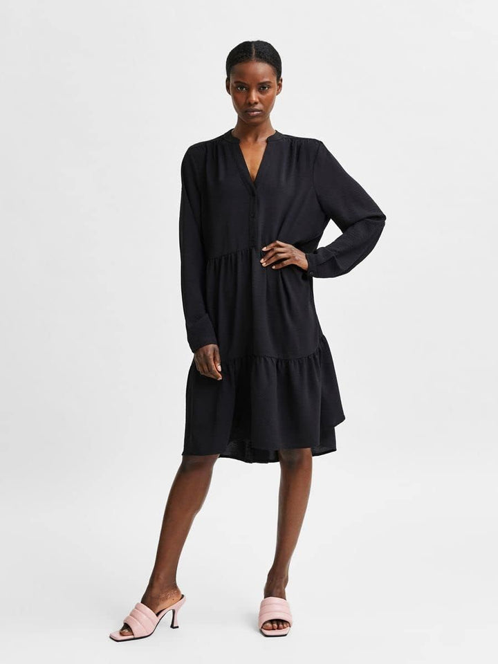 Selected Femme Female Minikleid Stufenlook 42 Black/, 42 Black/