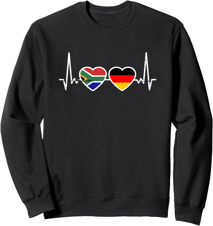 Südafrika Deutschland Herzschlag Flagge Deutsch Südafrikaner Sweatshirt