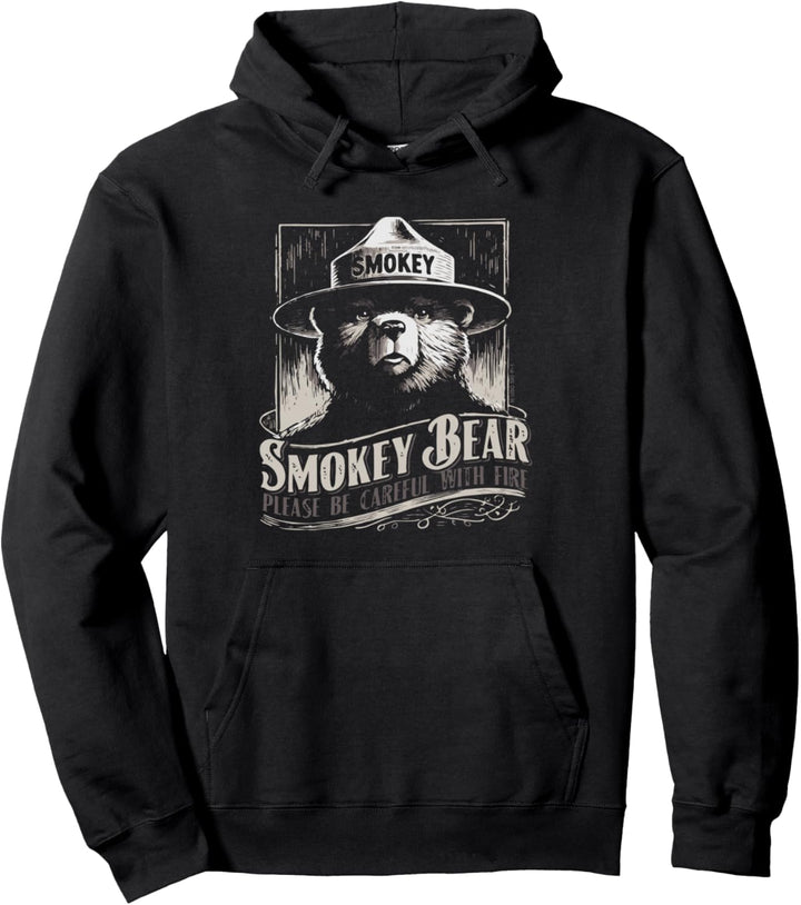 Smokey Bear WPA Poster Style Prevent Wildfires Vintage Pullover Hoodie
