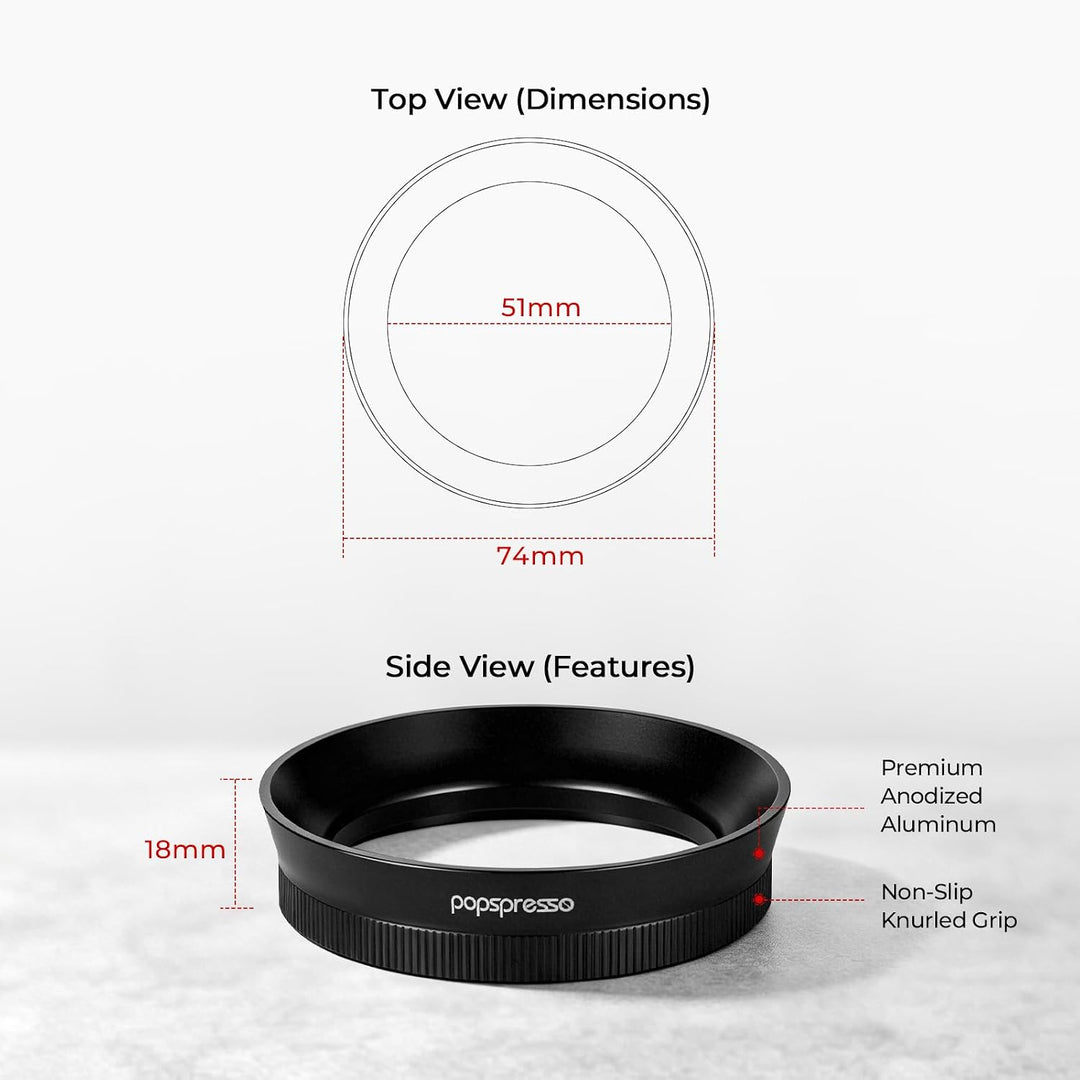 51 mm V3 Magnetischer Dosiertrichter, 8 N52 Magnete, flacher Espresso-Trichter, Anti-Klecks-Dosierri