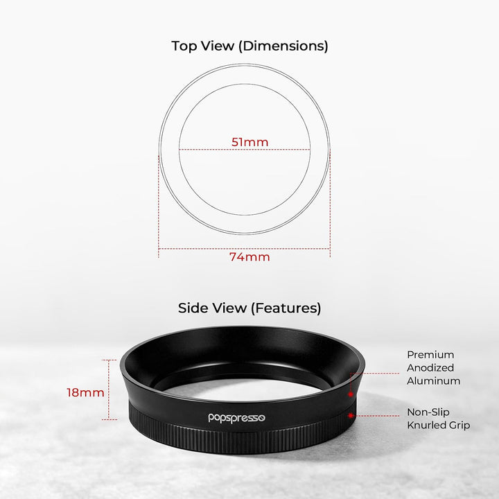 51 mm V3 Magnetischer Dosiertrichter, 8 N52 Magnete, flacher Espresso-Trichter, Anti-Klecks-Dosierri