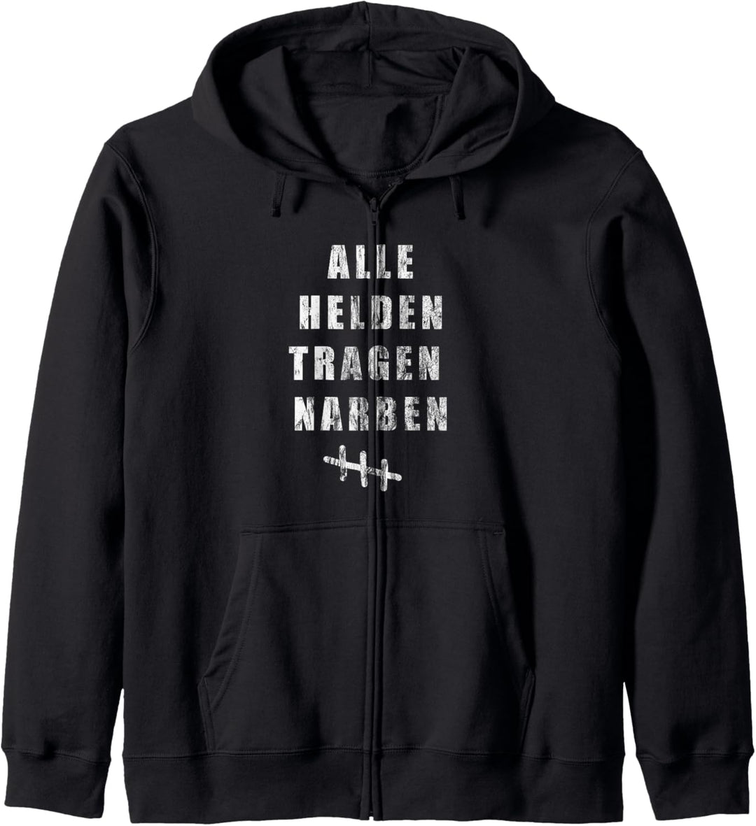 Alle Helden tragen Narben Outfit Reha nach Unfall Operation Kapuzenjacke