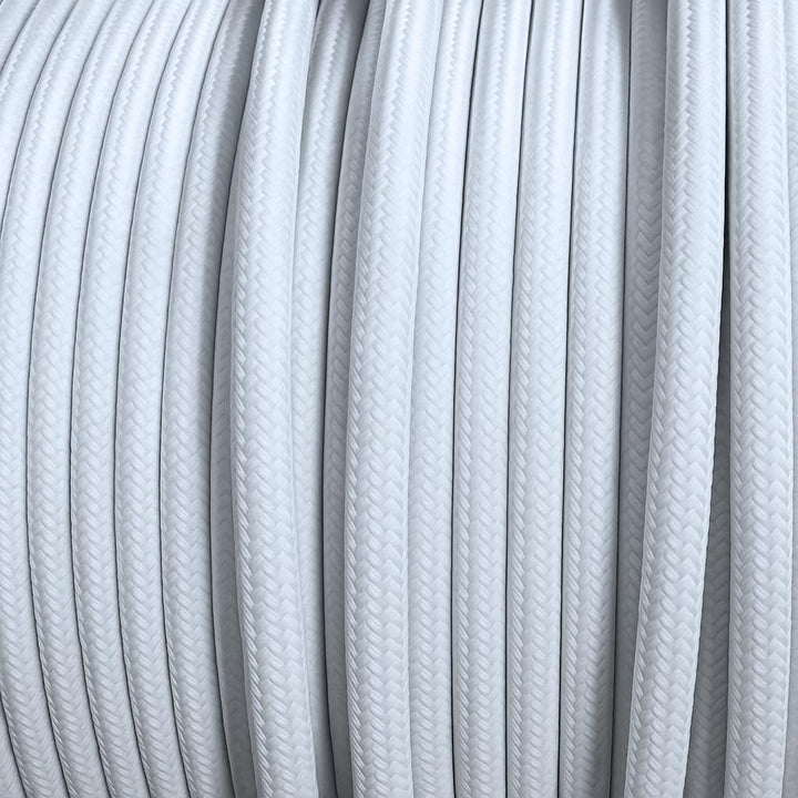 smartect Textilkabel Weiss, 10 Meter Vintage Lampenkabel Stoff, 3-Adrig (3 x 0.75 mm²) Stromkabel Te